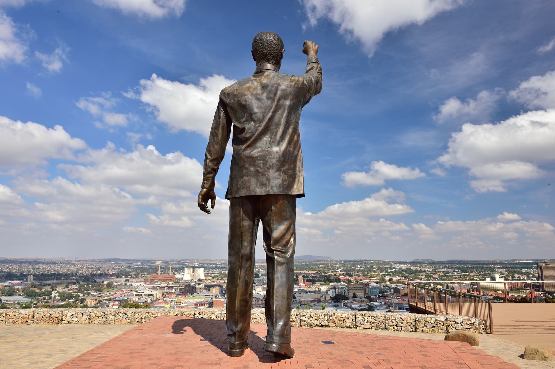 The Nelson Mandela statue on Naval Hill, overlooking Bloemfontein in the Free State